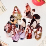 감성 다꾸 가을의 카페 티타임 소녀 인물 스티커 30매 6종 : 파스텔 톤