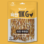 참좋은간식 꽉찬 대용량 강아지간식 치킨우유껌, 1kg, 1개 : 부부 펫