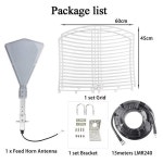 그리드 포물선 안테나 키트, 4G LTE,5G NR, WiFi,40 km 범위, + 26 dBi, 셀 부스터, 모뎀, 라우터 및 게이트웨이 포함 : 에스무역상사
