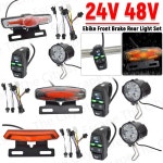 자전거 방향지시등 후레쉬 휠라이트 Ebike 프론트 브레이크 리어  세트 24V 스위치 어댑터 케이블 턴 테일 전기  액세서리 : 리앤솔루션