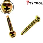 직결피스 철판 피스 양날 기리 나사 못 와샤머리 스크류 8x16 백색 500개 : 티와이툴