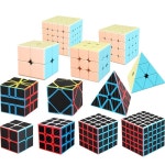 마술 도구 키트 Moyu Meilong 3x3x3 4x4x4 매직 마술쇼 큐브 카본 섬유 : 누리트레이드