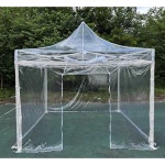 pvc 투명 텐트 바람막이 방풍 야외 캐노피 쉘터 원터치 천막 3x3 도자기 화이트+사방천 : 비앙물류