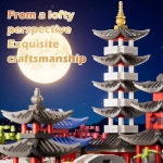 중국 세련된 빌딩 블록 장난감 항주 서호 장면 모델 장식품 마이크로 입자 퍼즐 조립 : 서원01