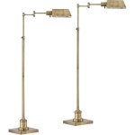 전통적인 하이 스탠딩 플로어 램프 세트, 스윙 암 1 개 포함, 약국 작업, 조정 가능한 골드 메탈 : 중앙미린