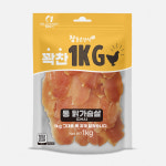 헬로도기 꽉찬 육포 대용량 통닭가슴살, 1kg, 1개 : 바른펫