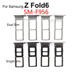 Aocarmo 삼성 갤럭시 Z Fold 6 Fold6 SM 트레이 SIM 부품 카드 슬롯 F9560 교체 홀더 단일 및 용 듀얼 : 엔에이CP
