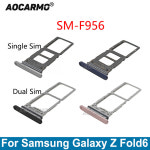Aocarmo 삼성 갤럭시 Z Fold 6 Fold6 SM 트레이 SIM 부품 카드 슬롯 F9560 교체 홀더 단일 및 용 듀얼 : 엔에이CP
