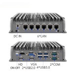 네트워크 서버 소프트 라우터 미니 산업용 PC i510210U 6x2.5G Nic 포트, HD + VGA Rs232 pfSense 방화벽 기기, 8 128GB : 송송상사3