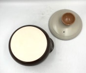 네오플램 도자기 내열냄비 뚝배기 18cm 국내제조 (브라운 + 아이보리) : 바이코코온