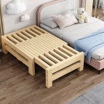 확장형 침대 소파 다기능 프레임 원목 평상 접이식 낮은 간이 우드 길이조절 슬라이딩 보조 : 마켓8787