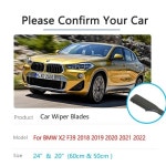 BMW X2 F39 2018 전면 와이퍼 블레이드, 앞유리 자동차 액세서리, 뼈없는 프레임리스 고무 : 월드셀러센터