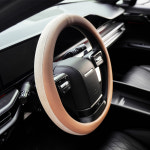 이지스오토랩 가죽 알칸타라 자동차 핸들커버 투톤 원형 사계절 차량용 : 이지스오토랩