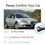 Alfa Romeo 147 937 2005 앞뒤 세트 와이퍼 블레이드 고무 스트립 리필 교체 부품 : 월드셀러센터