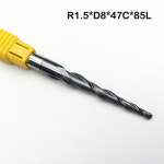 노즈 엔드 CNC D8 HRC55 85L 2F 테이퍼 비트 카바이드 조각 나선형 47 비트 3D 라우터 목공 플루트 R1 2D : 꿀템소굴