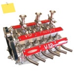 163CC V12 4 행정 엔진 모델, 미니 메탈 실린더 메탄올 수냉식 개조 성인 장난감에 적합 : 나인드림시스터즈