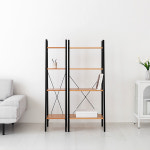 마켓비 선반 다용도 철제 사다리 진열대 선반장 가로 350mm, 4단, 블랙 : 핸리하우스