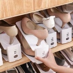 다기능 플라스틱 이중층 신발거치대 공간 절약형 조절식 보관 랙 간단한 캐비닛 5 개 : 글로벌트렌스