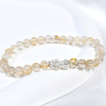 재물운 비휴 금침수정 팔찌 용귀 골드 루틸쿼츠 크리스탈 천연 원석 사주 오행 토기운 보충 : 핑크스노우