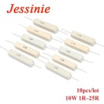 세라믹 시멘트 저항기 저항 1 ~ 25R 5% 1 2 5 8 10 15 20 25 ohm 1R 2R 5R 8R 10R 15R 20R 25R 10 개 10W : 캄픈플렉스