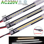 220V LED 바 조명 2835 밝은 72LED/M 30/40/50cm 알루미늄 튜브 엄밀한 스트립 빛 캐비닛 아래 부엌 Cold White 6000K 10PCS 30CM... 