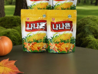 난나나콘 추억의 이브콘 옛날 브이콘 나나콘 간식 옥수수 과자 4개 : 로맨틱 스토어