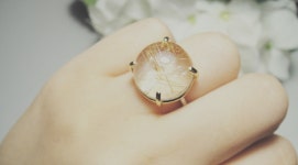 14k 천연석 침수정 골드 반지 : 스톤안테나