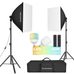 리모스튜디오(LED 슈퍼 브라이트) 1600W 출력 AGG3431 7600 박스 색온도 가능 라이트 인치 디퓨저 X 루멘 조절 소프트 조명 연속 3000K... 