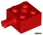 레고 브릭 Brick 2 x 2 with Pin and Axle Hole 6232 Bright Red 빨강 : 아이엠브릭
