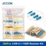 300Pcs 1/2W 0.1 ~ 750R 금속 필름 저항기 모듬 키트 30 값 x 10Pcs = 300Pcs 샘플 키트 저항기 분류 키트 0.1R 1R 2R : 오오음플렉스