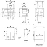 IEC 60320 C8 AC 전원 소켓 입구 분할 패널 및 2 핀 PCB 마운트 10 개 : 육플렉스