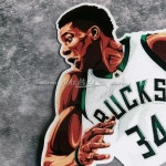 굿즈벅스(GOODSBUCKS) | 밀워키벅스 아데토쿤보 자동차 스티커 NBA 농구선수 굿즈 오토바이 스티커 : 홀오브페임
