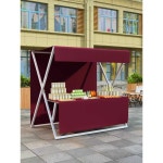 플리마켓 매대 행사장 노점 행사장 부스 진열대 1.5m 흰색 프레임 빨간색 천 : 쿼크샵