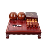 바둑판 세트 고급 오목판 장기 바둑 장기판 원목 바둑돌 바둑알 휴대용 선물 고급 정통 보드 체스 1. 단색 테이블+빨강 수지통+양면 옥 : 새모내모