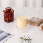 170ml 프랑스 버터 접시 케이크 수조 용 뚜껑이있는 부드러운 키퍼 도기 확산 주방 장식 투명 : 나래몰4