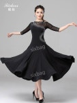볼륨 댄스복 모던드레스 여성 볼룸댄스 스포츠 볼룸 사교 퓨샤 원피스반바지 포함,1 : sixbags
