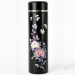 스텐 자개텀블러 목단 블랙 500ml 나전칠기 고급 선물용 전통기념품 외국인 선물 각인 : 중앙공예관
