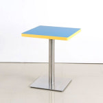 카페사각테이블 600 컬러테이블 스테인레스테이블 파랑 노랑 유니크 : 리퍼스