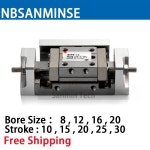NBSANMINSE 에어 슬라이드 테이블 실린더, 공압 식품 패키지 섬유 기계, 복동, MXP 8, 12, 20mm : 에스에스-무역상사