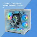 MANMU 게임 컴퓨터 MATX 케이스 pc 유리 Matx : 엔에이CP