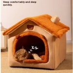 사계절 유니버설 고양이 둥지 귀여운 집 유형 작은 개 케이지 따뜻하고 이동식 및 세탁 가능 내한성 애완 동물 : 하루코퍼레이션29