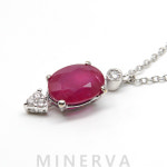 함침 루비 천연 다이아몬드 18K 화이트골드 목걸이 : 미네르바 MINERVA