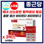 종근당 가족용 철분제 철분 엽산 비타민d 영양제 60캡슐, 3개 : 씨엔케이솔루션