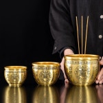 부의 신이 재물을 불러들이는 다복 황동향로 소형+9홀향꽂이 : Sellofyan