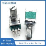 2PCS RK097G 097 유형 수직 이중 전위차계 A10K A103 A20K A203 A50K A503 A100K A104 구부러진 발 6 핀 플라워 샤프트 15MM... 