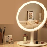 조이베리 LED 탁상용 원형 조명거울 : 밍트