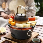 옛날 화로 연탄구이 화덕 가정용 숯불화로 바비큐 난로 테이블 (중형)23cm스토브+나무베이스 : 유디드