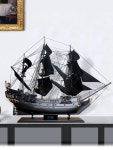 절묘한 Big Black Pearl 범선 모델 견고한 목재 공예 선박 생일 선물 카리브해 해적선 완성 장식품 : 아웃도어21