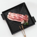 플라라 맥반석 코팅 로스팬 무쇠 고기 불판 삼겹살 불고기 구이 주물 손잡이 팬 캠핑 가정용 그리들 26cm, 블랙(로스판 중) : 5K스토어