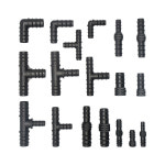 16mm 피팅 25mm 정원 농장 분배기 PE 플러그 20mm 관개 커넥터 호스 바브 파이프 엘보 : 오두막23